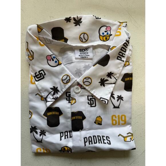 San Diego Padres 619 Jack in the Box Button Shirt Youth L - Picture 3 of 4